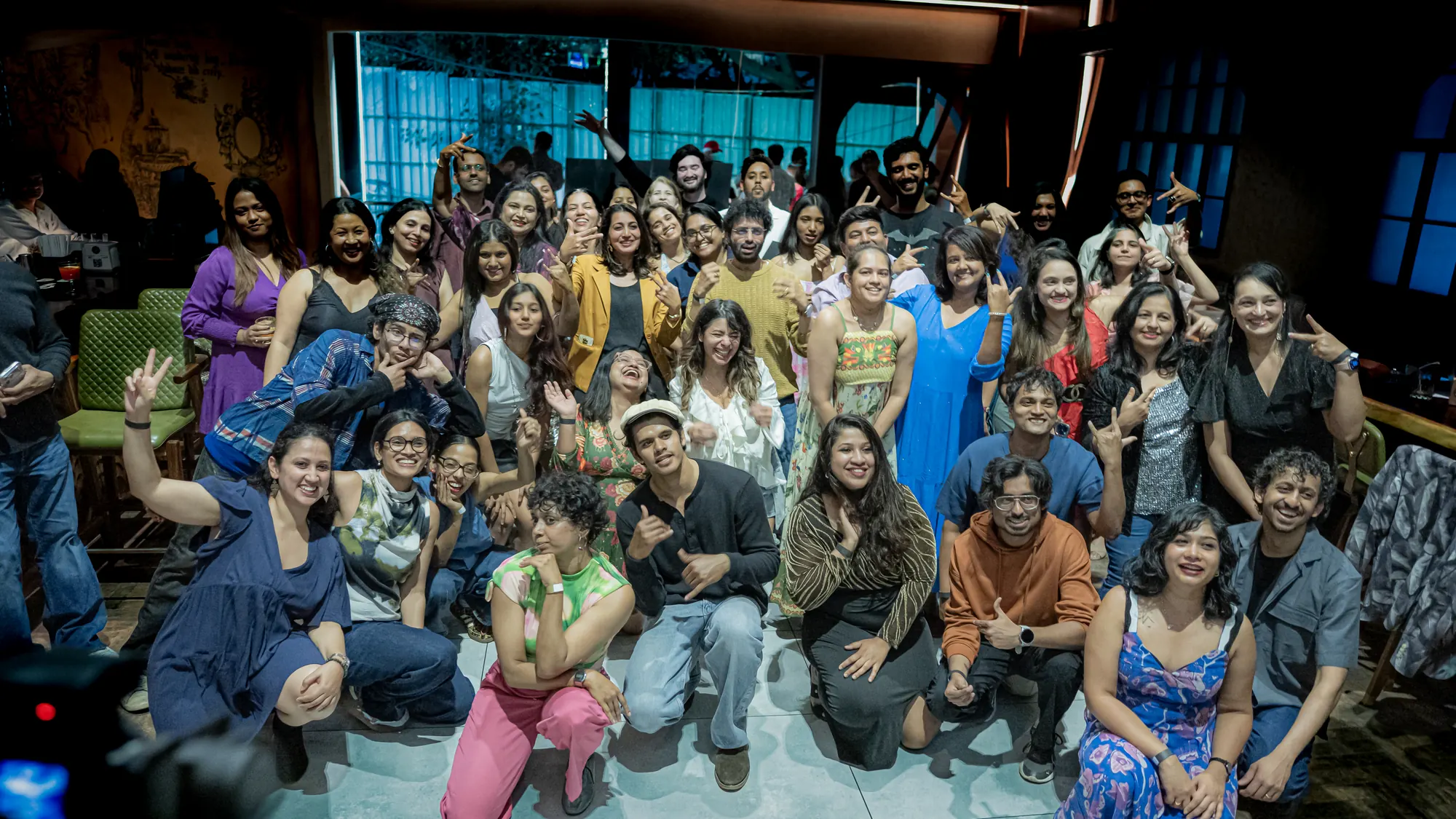 The whole pack — everyone who stayed till the end, together